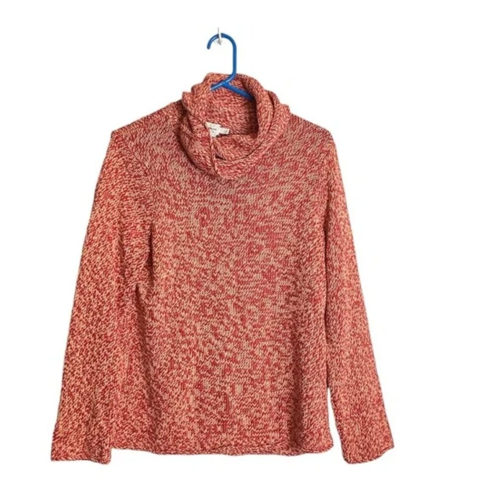 Vintage Calvin Klein Jeans Red Pink Cream Marled Chunky Sweater